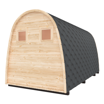 Preview: Fasssauna / Gartensauna / Banja / Viking 5,0 m mit Balkon und Vorraum